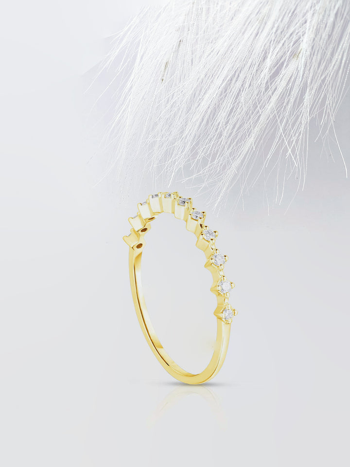 Round Cut Half Eternity Diamond Wedding Band For Women