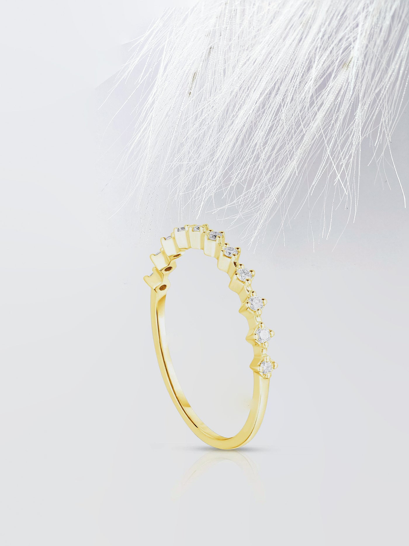 Round Cut Half Eternity Diamond Wedding Band For Women