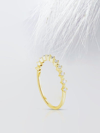 Round Cut Half Eternity Diamond Wedding Band For Women