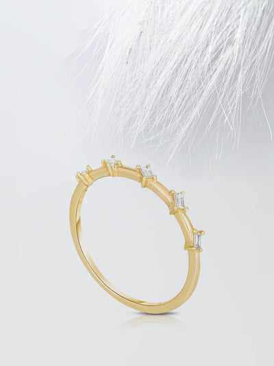 Baguette Cut Half Eternity Diamond Wedding Band For Women