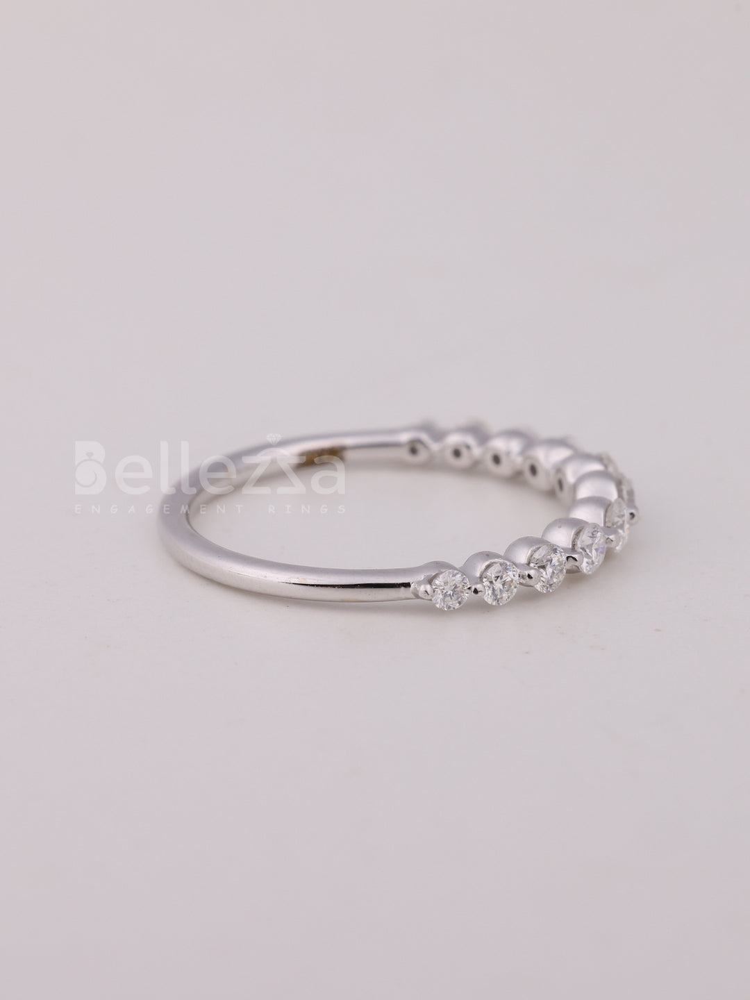 Round Cut Half Eternity Moissanite Wedding Band
