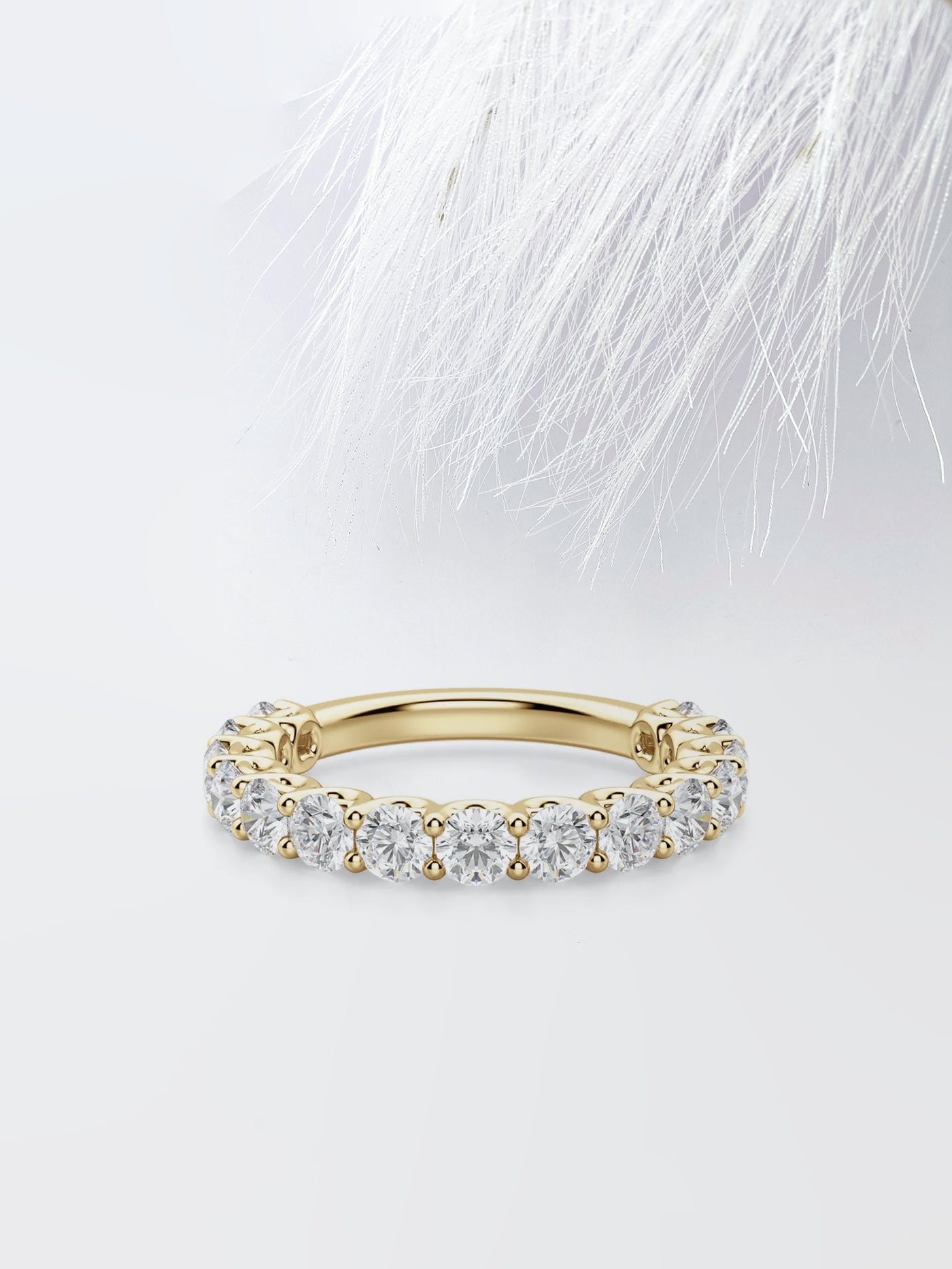 Round Cut Semi Eternity (3\4) Diamond Wedding Band For Women