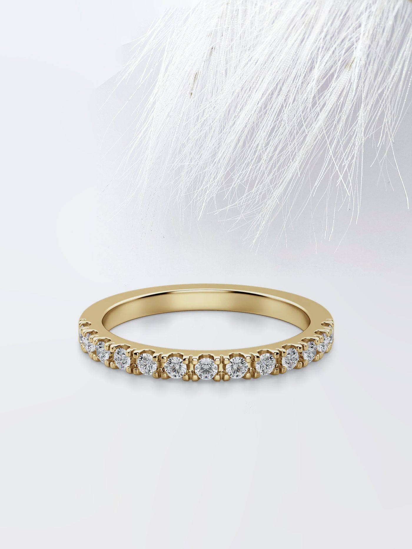 Round  Cut Half Eternity Wedding Band For Her