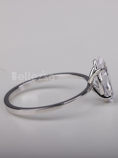 1.0CT Marquise Cut Solitaire Moissanite Engagement Ring