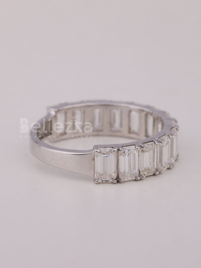 1.50TCW Emerald Cut Half Eternity Wedding Band For Her