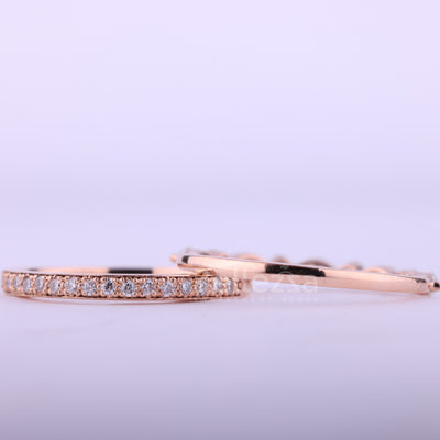 Round & Marquise Cut Half Eternity Two Moissanite Wedding Bands