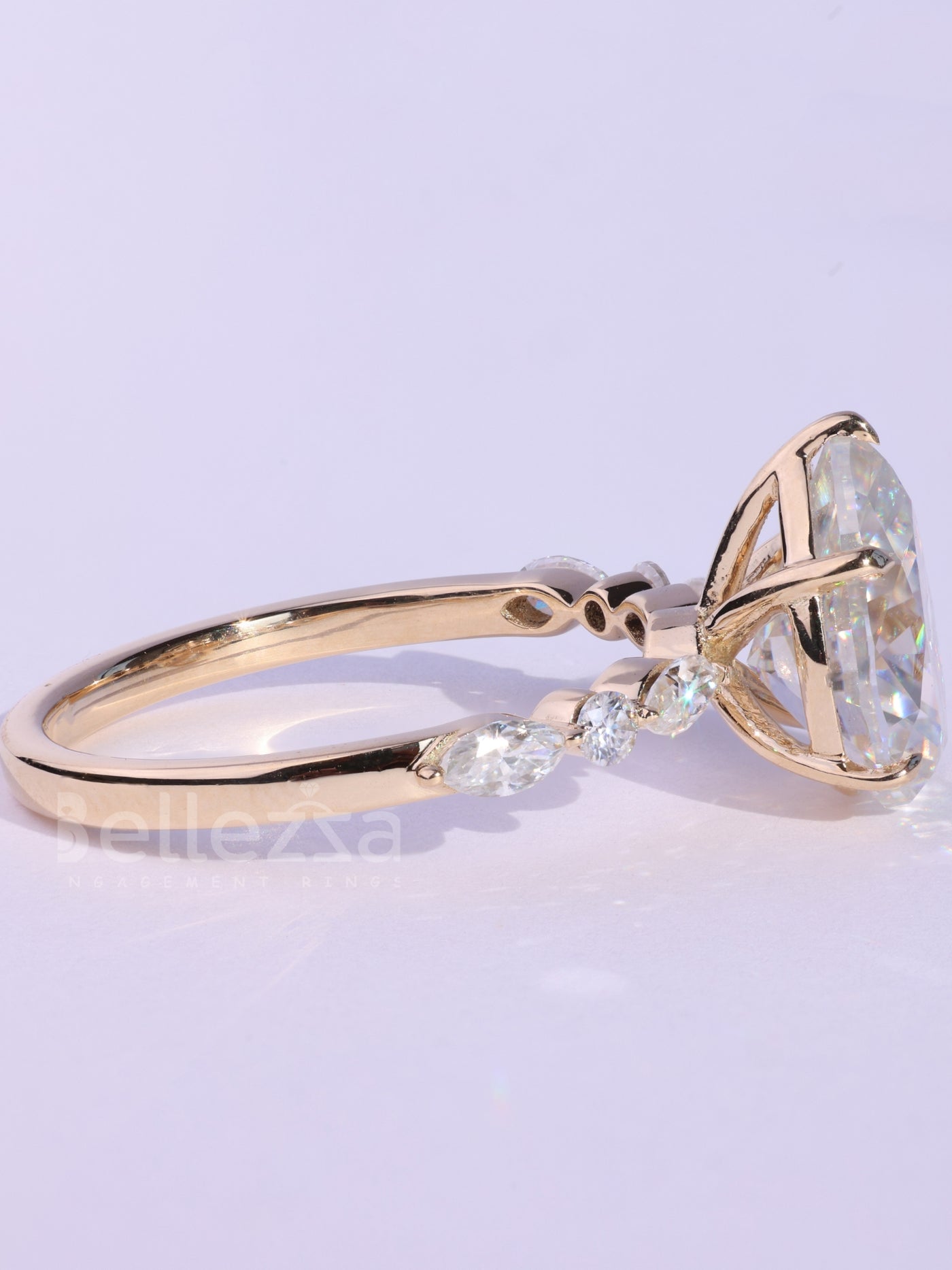 1.50CT Pear Cut Diamond Moissanite Pave Setting Engagement Ring