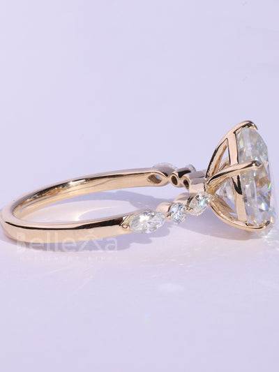 1.50CT Pear Cut Diamond Moissanite Pave Setting Engagement Ring