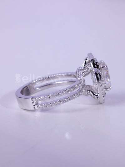 1.50CT Oval Cut Double Halo Moissanite Engagement Ring