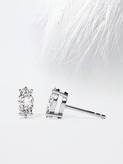 Marquise Cut Solitaire Moissanite Stud Diamond Earrings For Women