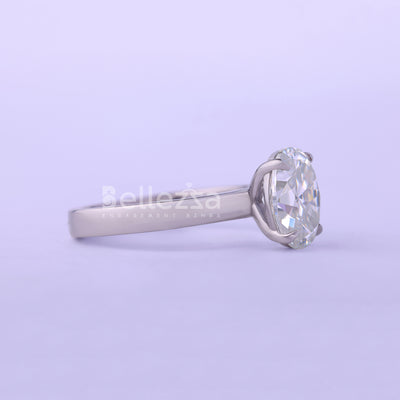 2.0CT Oval Cut Wide Band Moissanite Engagement Ring - Ready To Ship
