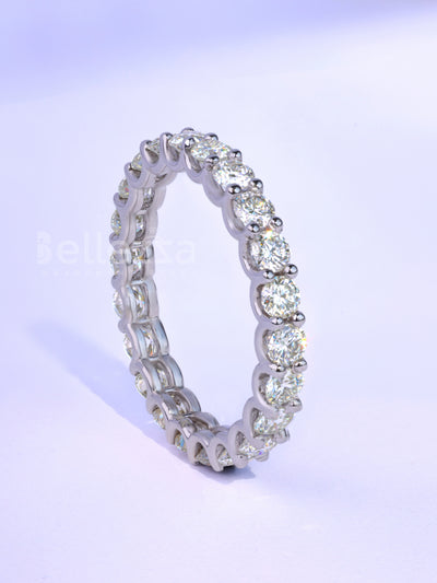 Round Cut Diamond Full Eternity Moissanite Wedding Band