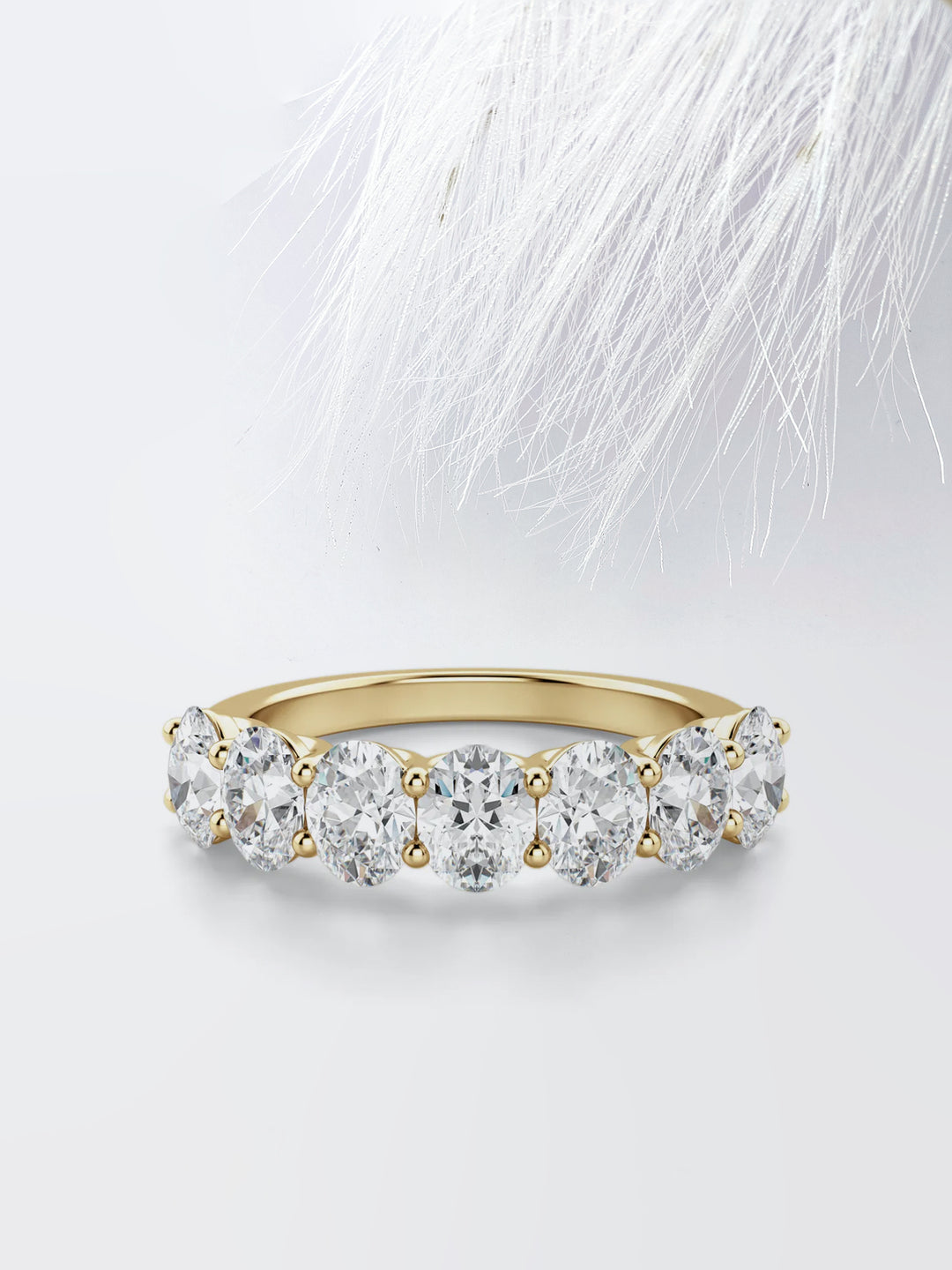 Oval Cut Seven Stone Wedding Band For Women