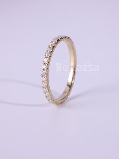0.90TCW Round Cut Full Eternity Wedding Band For Her