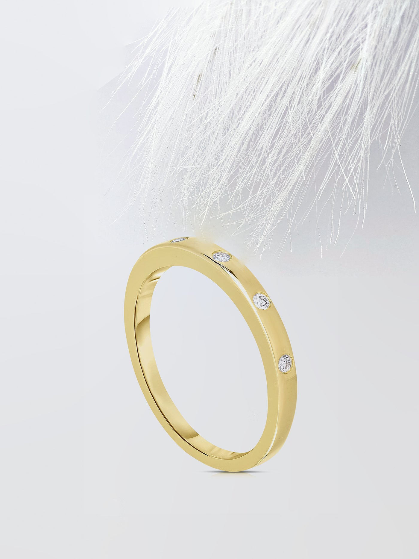 Round Cut Diamond Wedding Band For Women, Anniversary Gift For Her