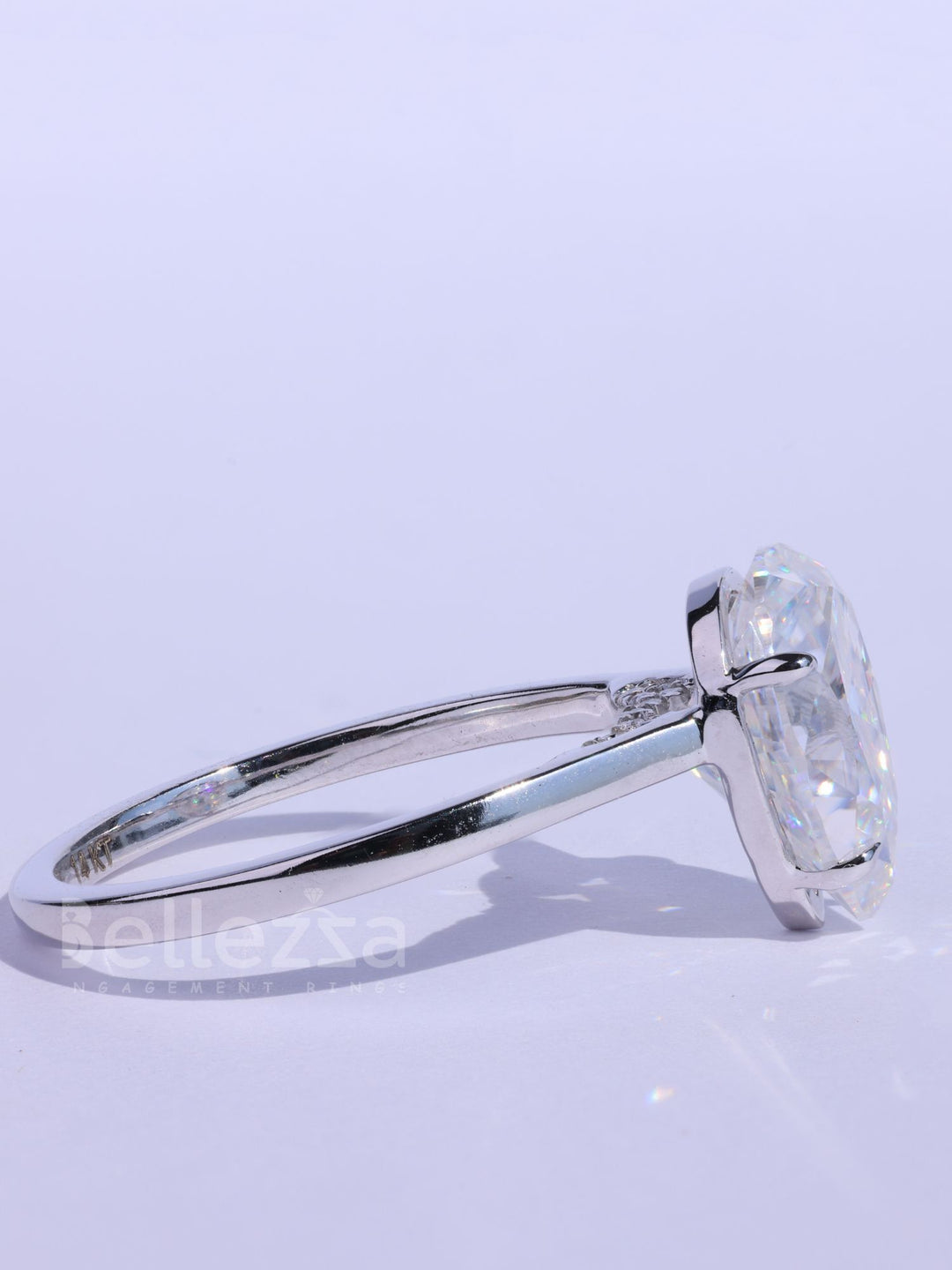 1.50CT Pear Cut Solitaire Moissanite Diamond Engagement Ring
