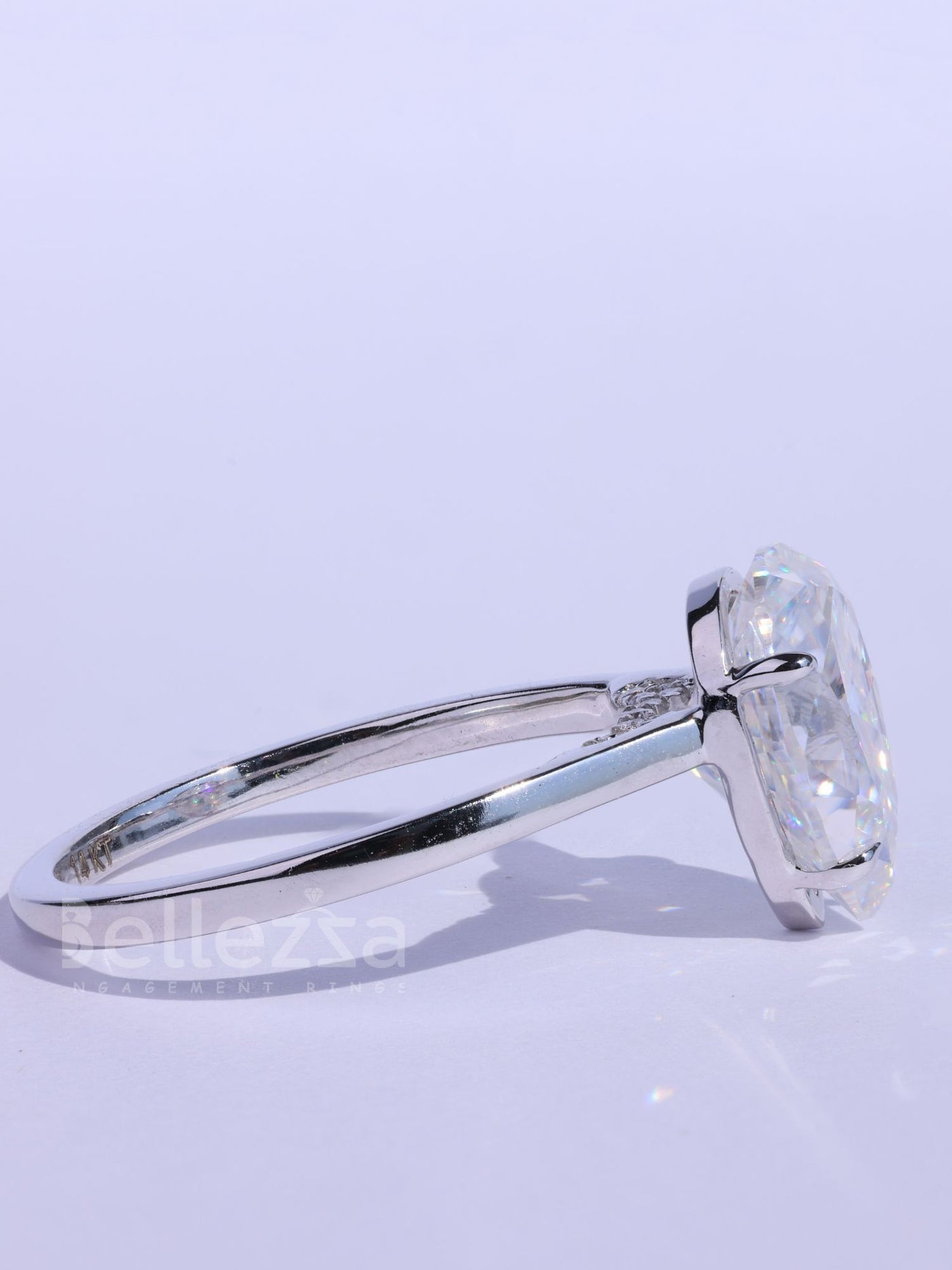 1.50CT Pear Cut Solitaire Moissanite Diamond Engagement Ring