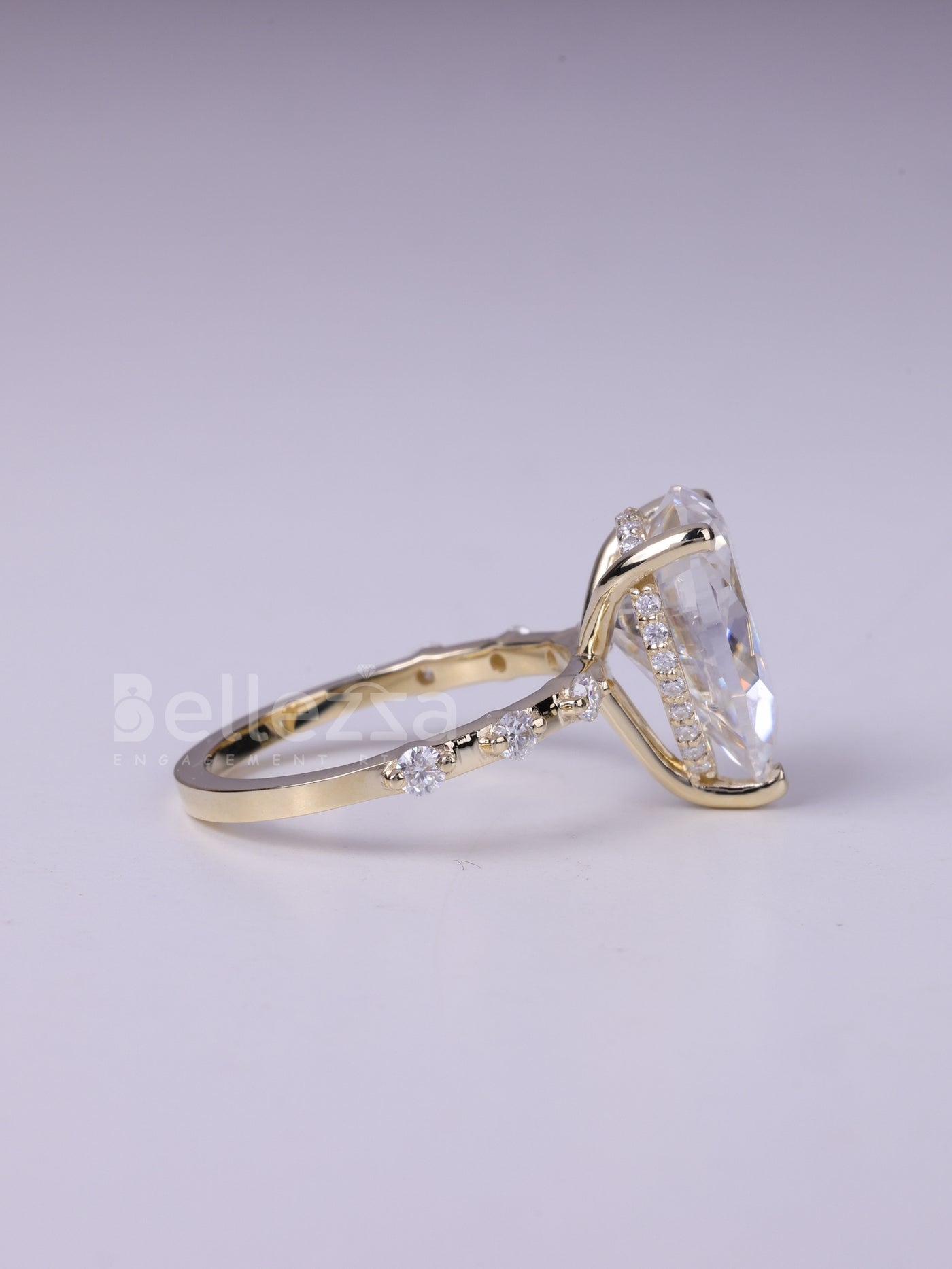 2.50CT Pear cut Pave Setting Moissanite Diamond Engagement Ring