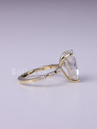 2.50CT Pear cut Pave Setting Moissanite Diamond Engagement Ring