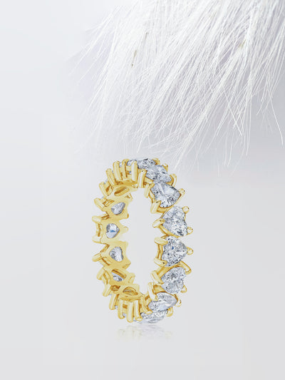 Heart Shaped Eternity Diamond Wedding Band For Women