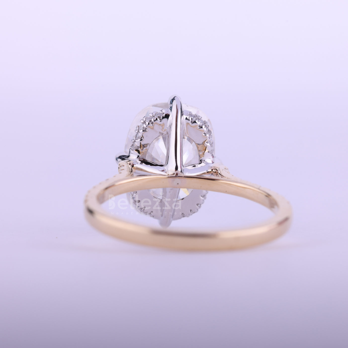 2.0CT Elongated Cushion Cut Hidden Halo Engagement Ring