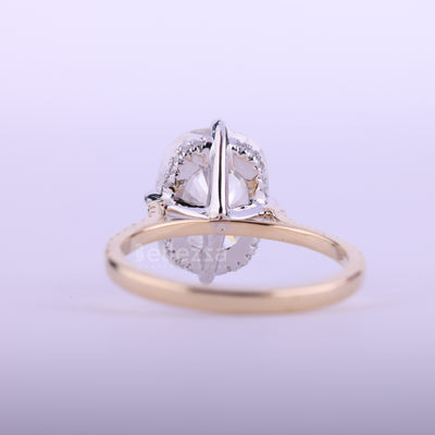 2.0CT Elongated Cushion Cut Hidden Halo Engagement Ring