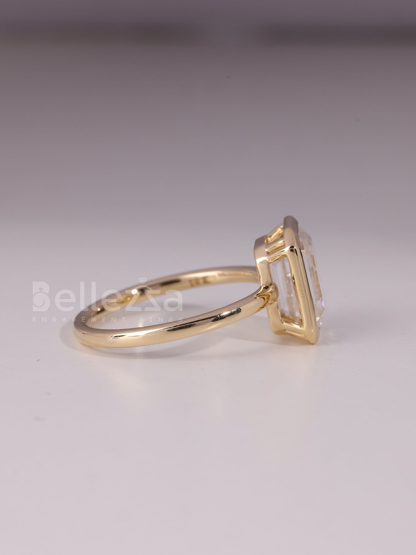 1.50CT-2.50CT Emerald Cut Bezel Setting Engagement Ring