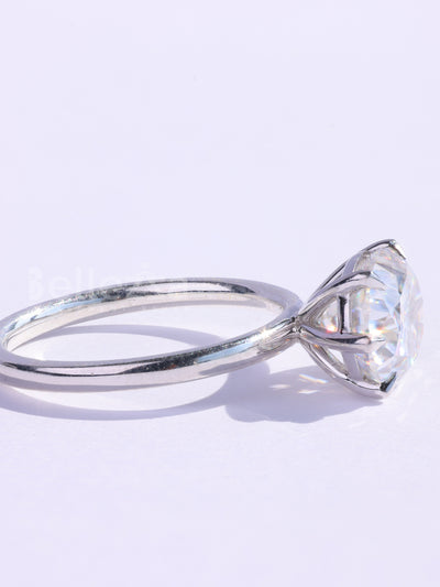 2.0CT East-West Oval Cut Solitaire Moissanite Engagement Ring