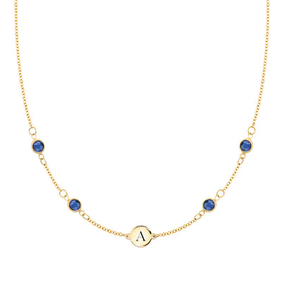1.0TCW Round Cut Customized Moissanite September Birthstone Necklace