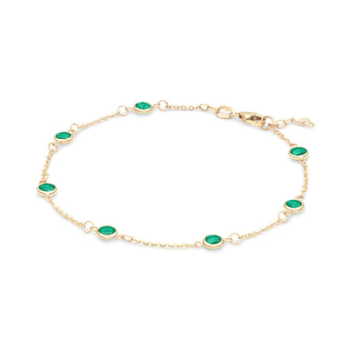 1.75TCW Round Cut Emerald Moissanite May Birthstone Bracelet