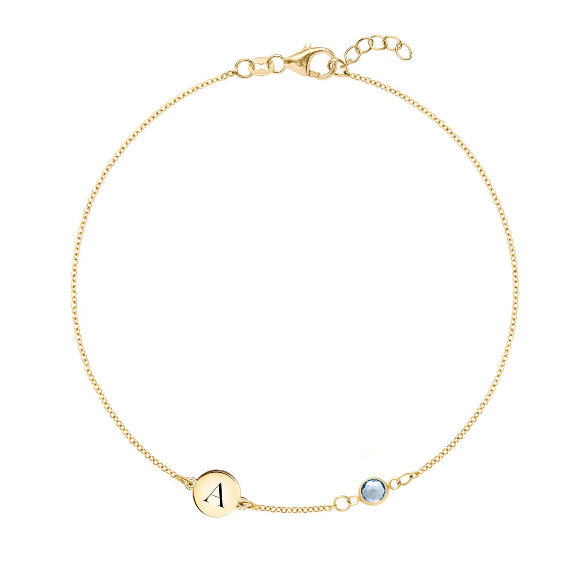0.25 CT Round Cut Customized Moissanite March Birthstone Bracelet