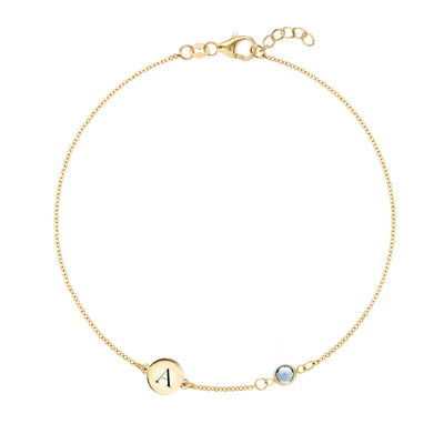 0.25 CT Round Cut Customized Moissanite March Birthstone Bracelet