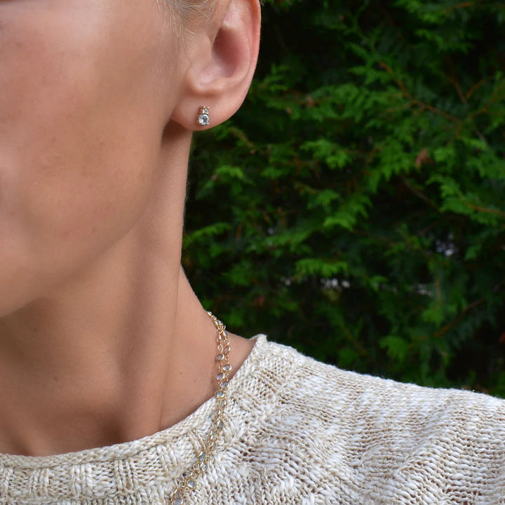 0.40 TCW Round Diamond Moissanite April Birthstone Stud Earrings