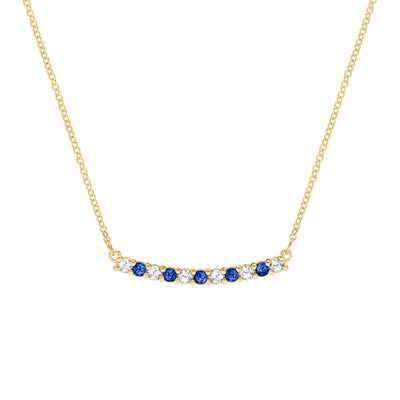 1.32TCW Round Cut Sapphire Moissanite September Birthstone Necklace