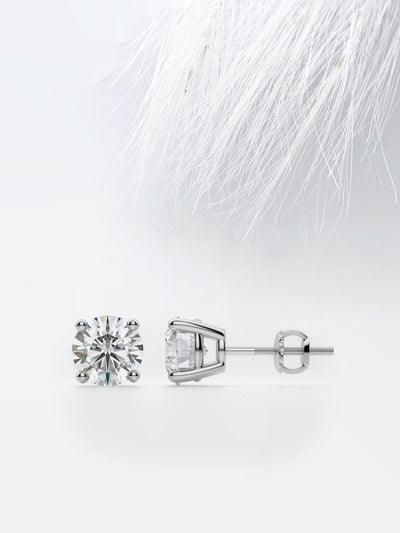 1.0CT Round Cut Solitaire Moissanite Stud Diamond Earrings For Women