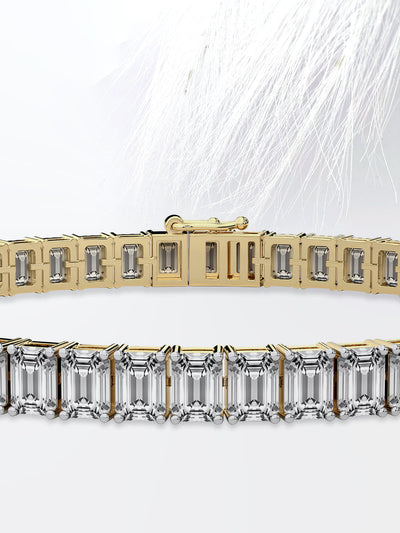 10ct Emerald Cut Tennis Moissanite Diamond Bracelet For Women