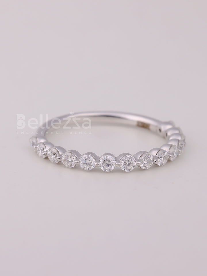 0.30TCW Round Cut Half Eternity Wedding Band For Her