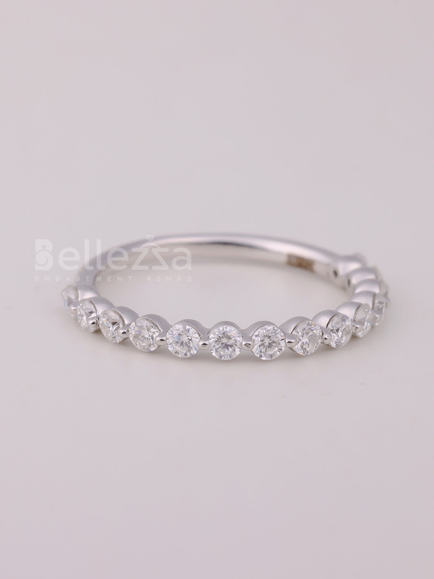 0.30TCW Round Cut Half Eternity Wedding Band For Her