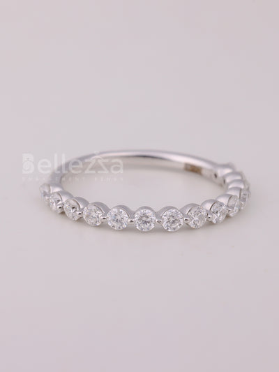 0.30TCW Round Cut Half Eternity Wedding Band For Her