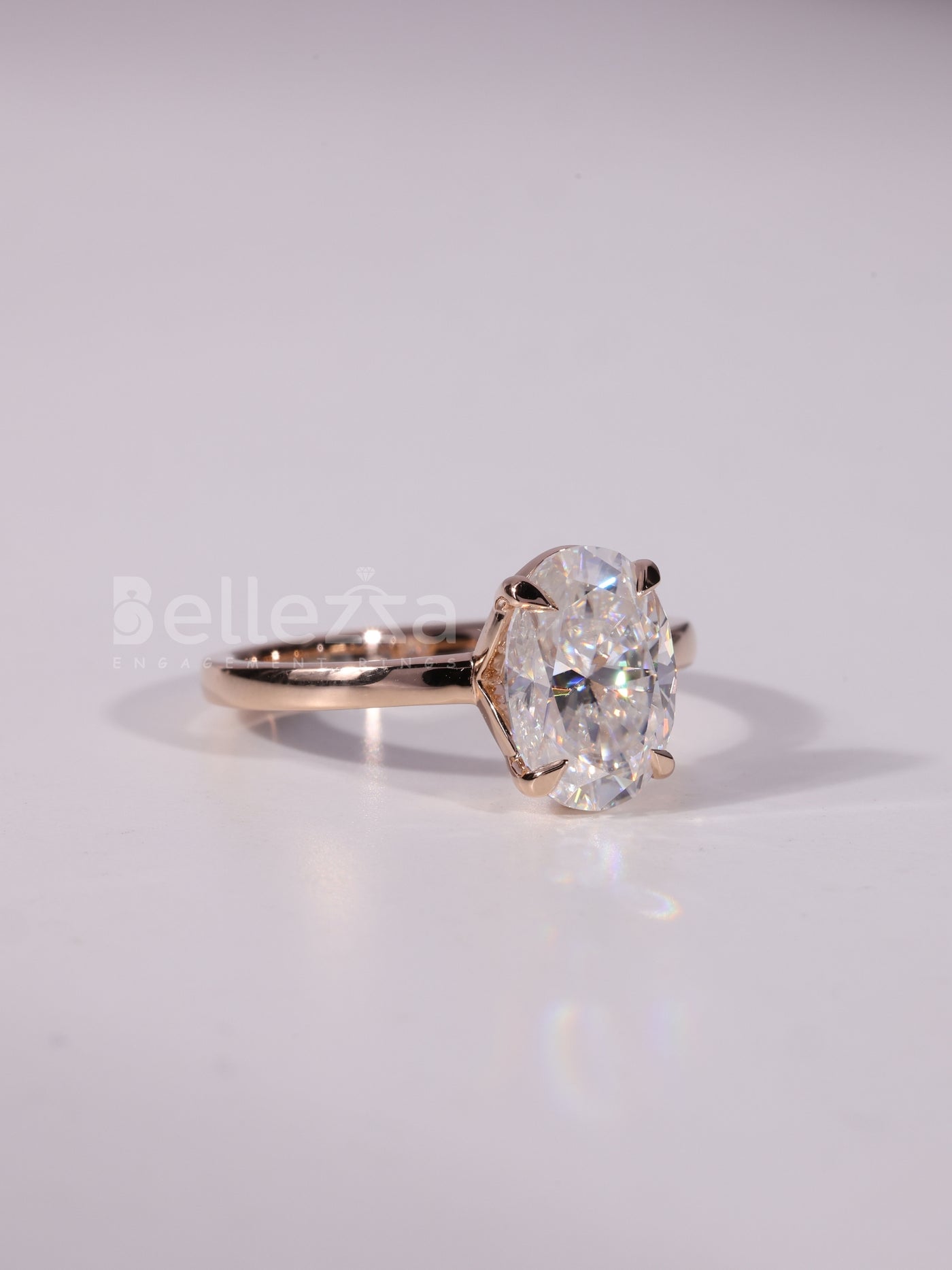 1.50CT-2.50CT Oval Cut Solitaire Moissanite Engagement Ring