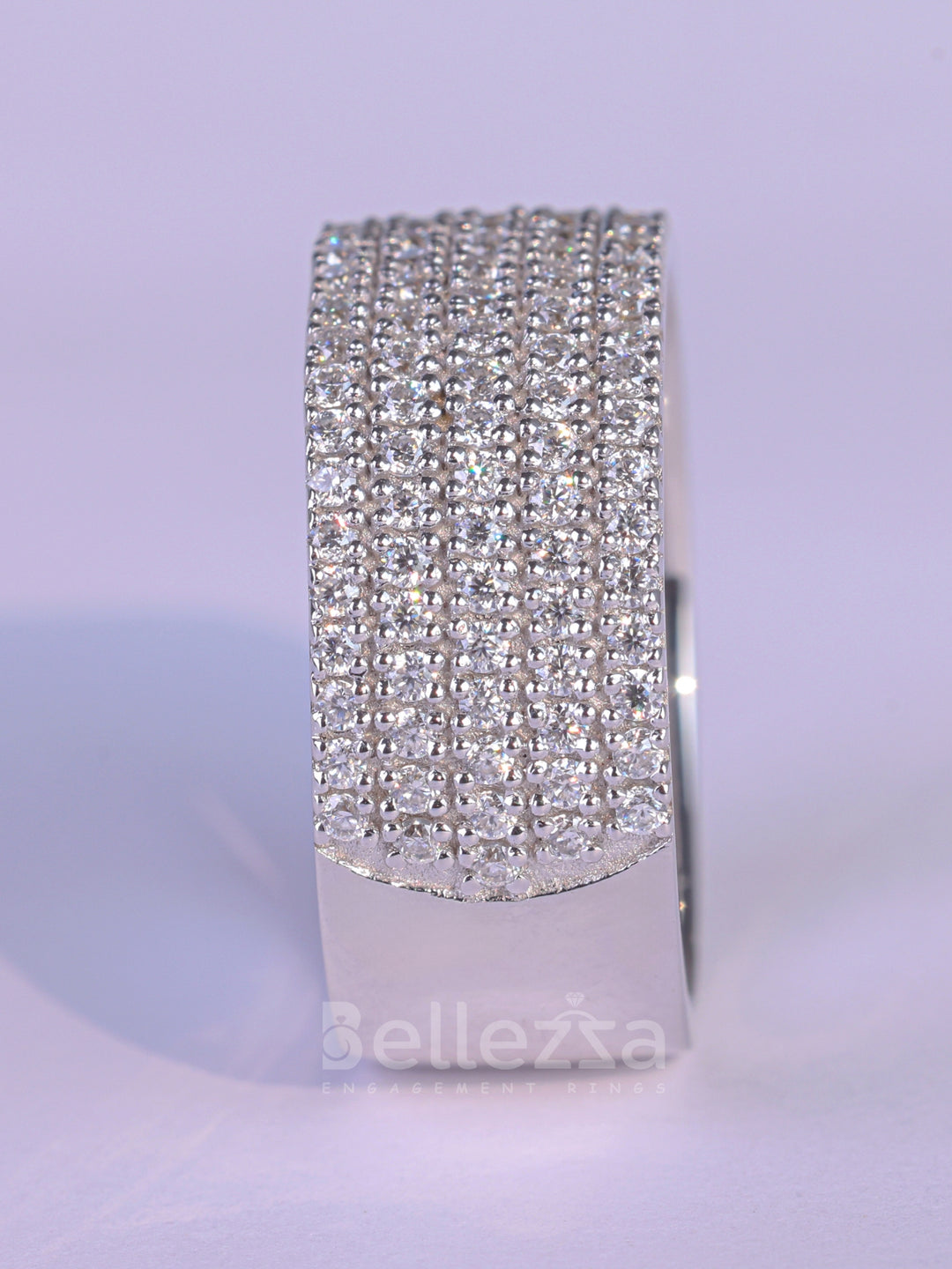 1.50TCW Round Cut Half Eternity Moissanite Wedding Band