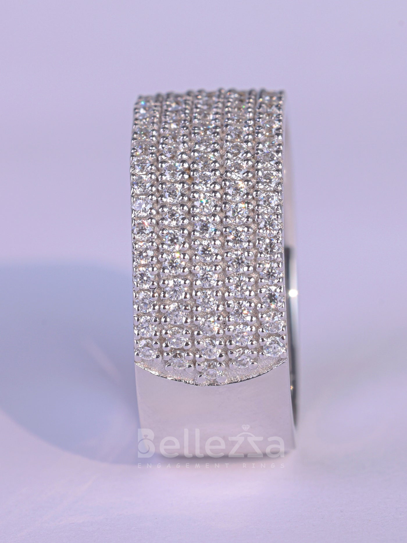 1.50TCW Round Cut Half Eternity Moissanite Wedding Band