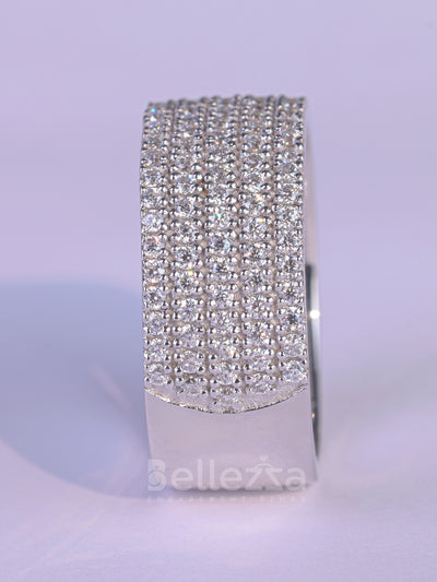 1.50TCW Round Cut Half Eternity Moissanite Wedding Band