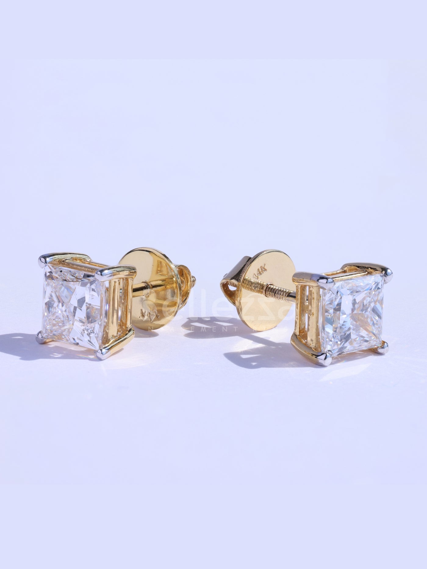 Princess Diamond Moissanite Classic Stud Earrings For Her
