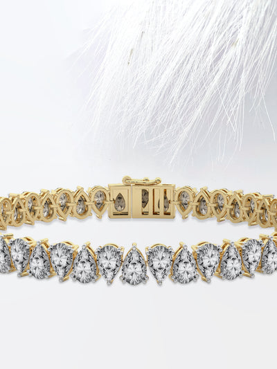 10ct Pear Cut Tennis Moissanite Diamond Bracelet For Women