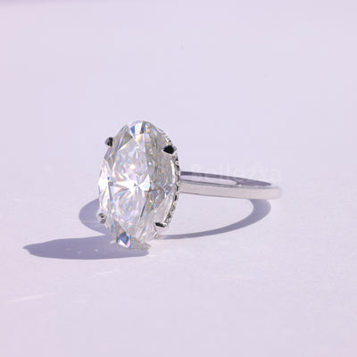5.50CT Oval Cut Moissanite Hidden Halo Engagement Ring - Ready to ship
