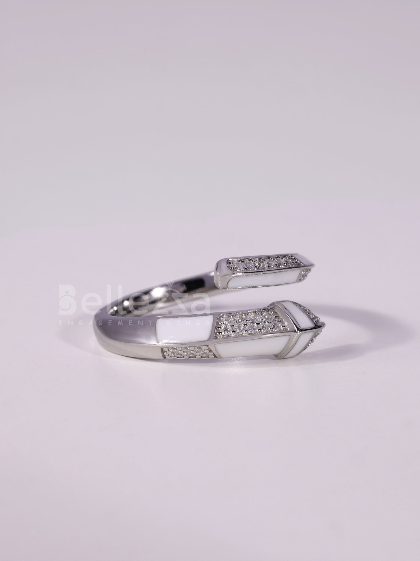 0.60TCW Round Cut Unique Style Bypass Shank Wedding Band