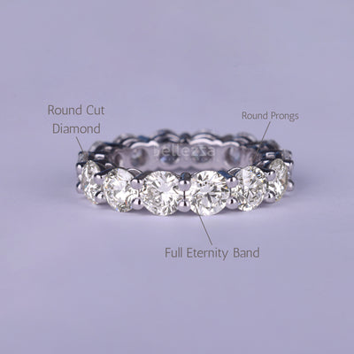 Round Cut Full Eternity Moissanite Wedding Band