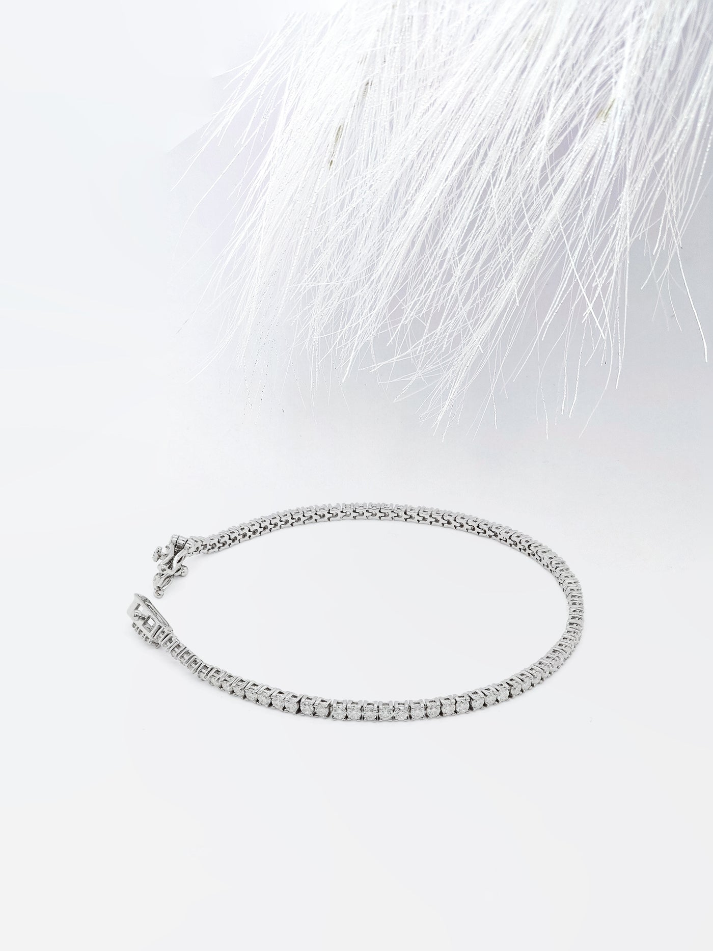 2.5 Round Cut Tennis Moissanite Diamond Bracelet For Women