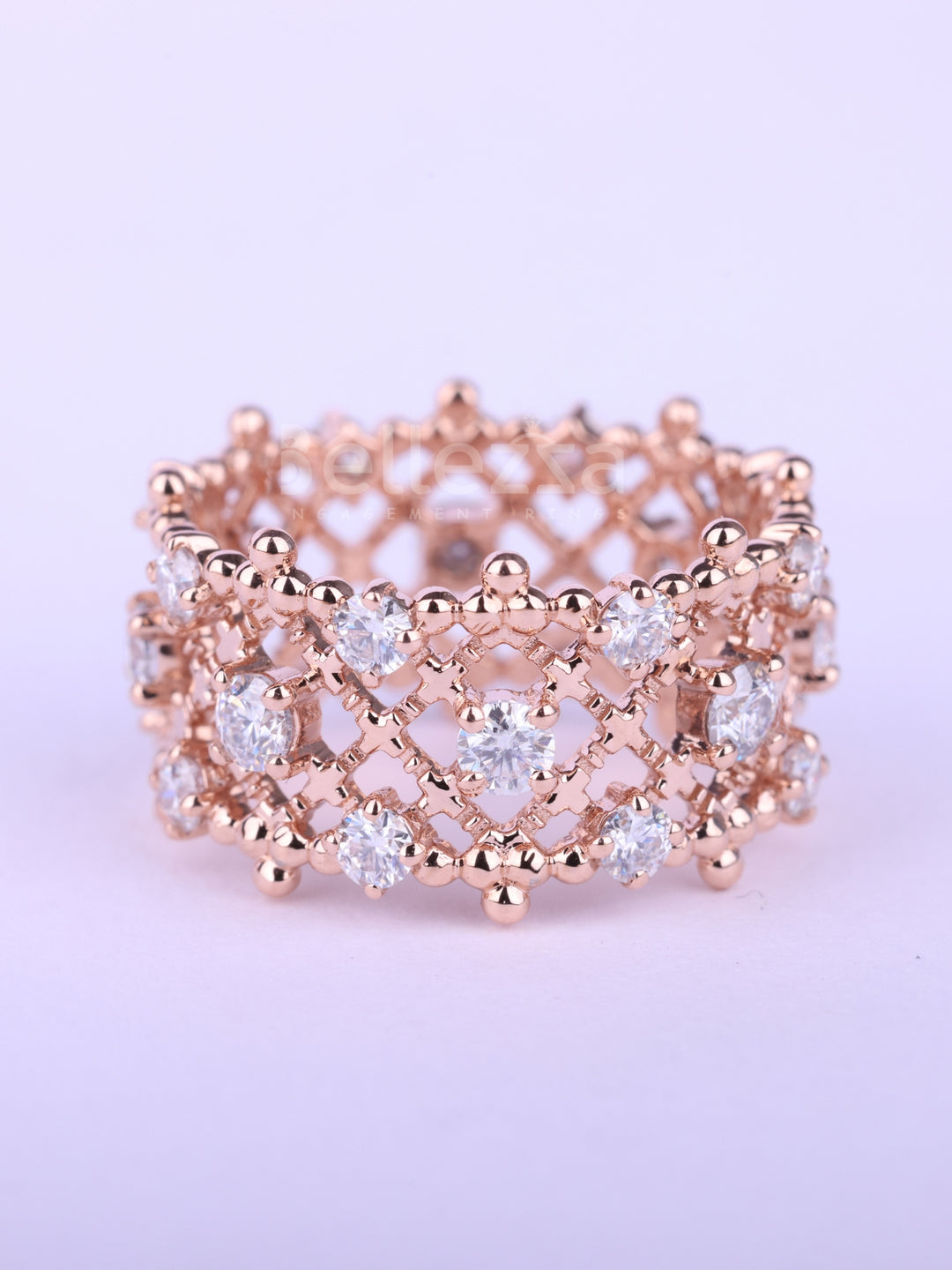 Uniuqe Round Diamond Full Eternity Moissanite Wedding Band